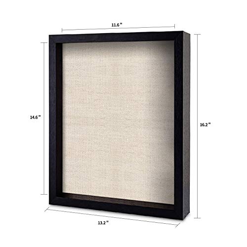 image for FRAME YI Display Shadow Box Frame, Linen Board Wood Showcase, Keep Awa