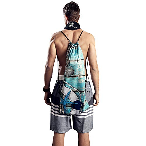 Hiturbo Scuba Gear Bag-Fin Drawstring Backpack Gear Bag for Snorkeling Diving Swimming Fins 29.5"x13.8"