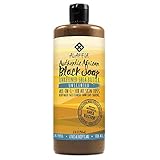 Alaffia - Authentic African Black Soap, All-in-One Body Wash, Shampoo, and Shaving Soap, All Skin and Hair Types, Fair Trade, No Parabens, Non-GMO, No SLS, Unscented, 32 Ounces (FFP)