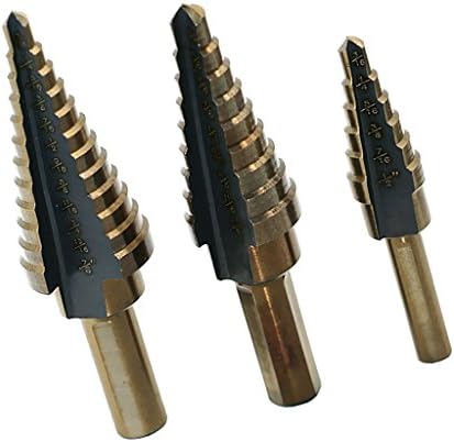 Sharplace 3pcs Imperial HSS Drill Bit Set 3 Sizes Step Hole Cutter Tools Set Hole