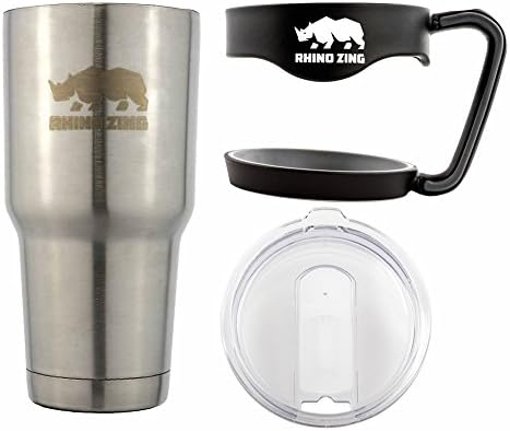 Travel Insulated Coffee Mug Stainless Steel Tumbler 30 Oz with Handle and Slide Lid