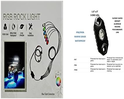 Rockinledlights has the toughest 3rd-Gen 6 pods Multi color LED Rock Light kit with Bluetooth Controller for timing, Music sync and Strobing 12-24Vdc Offroad lights