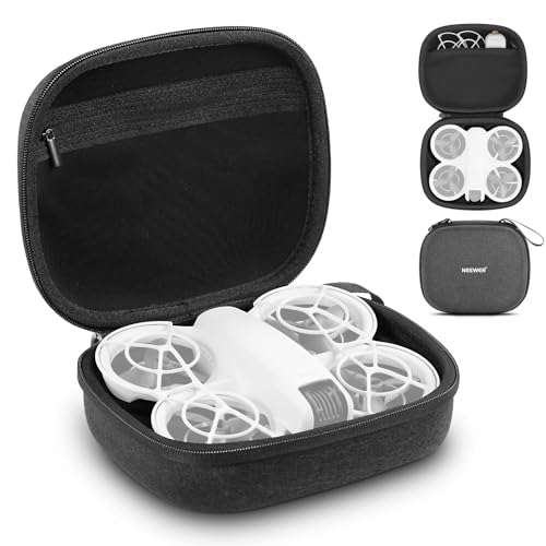 Neewer Étui Rangement pour Drone Neo,Sac Transport Rigide en Nylon Résistant à éclaboussure avec Insert en Mousse Antichoc,Poche en Filet,Mousqueton,Compatible avec DJI Neo,Pas pour Remote RC-N3,PB9