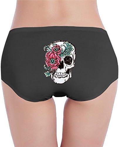 Wrsed Women's Panties Skull and Roses Seamless Briefs Stretch Cotton Comfort Low Waist Underwear