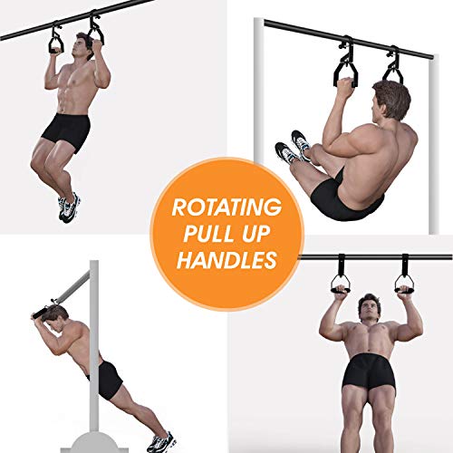 Yes4All Rotating Pull Up Handles Non Slip & Foam Grips Support up