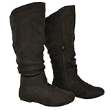 Twisted Women's Shelly Wide Calf Fashion Scrunch Boot