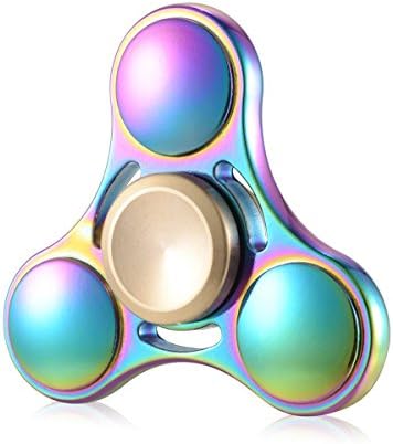 Fidget Spinner Toy Stress Reducer With Premium Bearing Tri-Spinner Fidget - Perfect For ADD, ADHD, Anxiety, and Autism Adult Children - Round multicolor