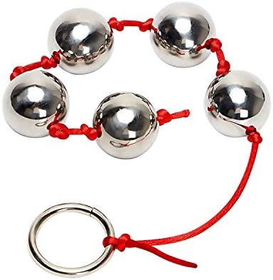CAWAY TSHIRT 2.5Cm Big Balls Būtt Vaginal Plug Stainless Steel Five Metal Anál Balls Adult Sexx-Toys for Woman Handheld Ring Anál Bead,Red Line Fun