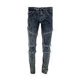 KDNK - Men's Front 3 Open Zips Stretch Skin Jeans