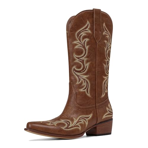 Ouepiano Brown Cowboy Boots