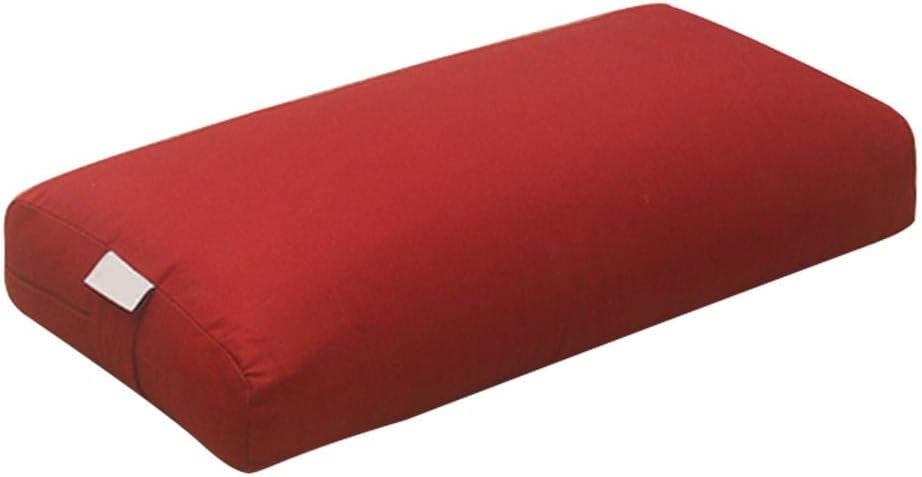 Augproveshak Rectangular Yoga Bolster Meditation Cushion Buckwheat Filled Yoga Back Support Pillow with Handle, Washable Cover