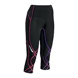 CW-X Women's 3/4 Stabilyx Tights, Black/Purple Gradation, Small