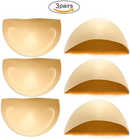 MKFSEAST Smart Bra Pads Inserts Removable for Sports Bra A/B/C/D Cup 3 Pairs