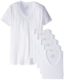 Hanes Men's Classics V-Neck T-Shirt Value Pack (Pack Of 6) (White - 6 Pack, Medium (38" - 40" Chest))