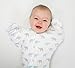 Amazing Baby Transitional Swaddle Sack with Arms Up Mitten Cuffs, Tiny Elephants, Blue, Medium, 3-6 Months (Parents’ Picks Award Winner)