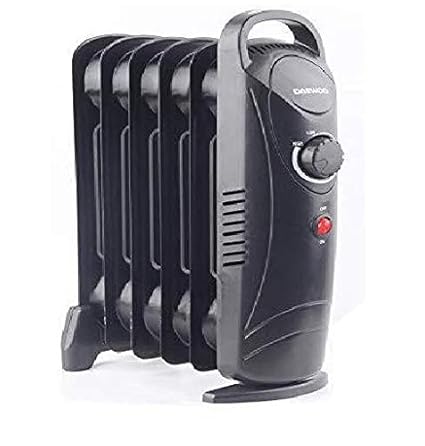 Daewoo marca Radiador relleno de aceite calentador con termostato – 1500 W