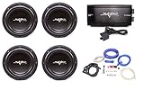 Skar Audio 4X VVX-8v3 D2 800 Watt Subwoofers with RP-1500.1D Monoblock Sub Amplifier and 4 Gauge Complete Amp Kit