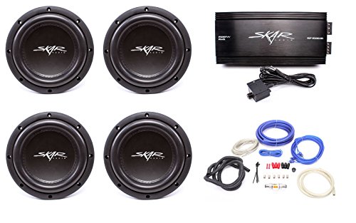 Skar Audio 4X VVX-8v3 D2 800 Watt Subwoofers with RP-1500.1D Monoblock Sub Amplifier and 4 Gauge Complete Amp Kit
