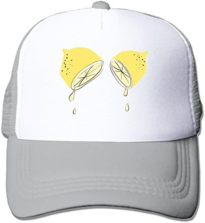 Uzhongquux Cartoon Lemons Summer Mesh Cap With Adjustable Snapback Strap Ash