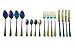 Lightahead 16pcs Rainbow colored Iridescent Stainless Steel Flatware Tableware Cutlery Set (Multicolored)