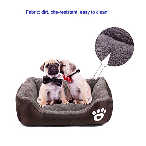 Pet Deluxe Pet Lounger Pet Bed Premium Bedding with Super Soft Padding and Anti-Skid Bottom for Dogs & Cats [Lightweight, Self-Warming](S)-Coffee