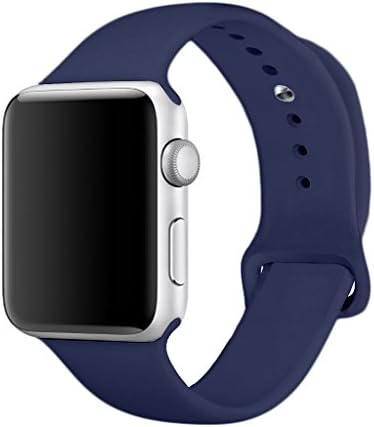 TOPzera Apple Watch Band by Sport 42mm 38mm, for Series 3, Series 2, Series 1, Soft Silicone Strap Replacement iWatch Bands S/M M/L (Navy Blue, 42mm S/M)