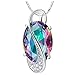 J.MOSUYA 18k White Gold Plated Rainbow Mystic Topaz Jewelry Sets for Women Rings Necklaces Earring Set