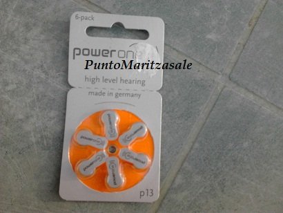 60 Powerone Hearing Aid Batteries, Size 13
