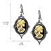 Gothic Lolita Skull Cameo Ivory on Black Dangle Earrings with Austrian Crystals