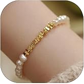 Pearl Bracelet for Women Dainty Bracelets Gold Stretch Prom Bracelet Bridesmaid Everyday Jewelry Gifts for Women
