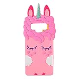 Joyleop Pink Unicorn Case for Samsung Galaxy Note 9,Cute 3D Cartoon Animal Cover,Fun Kids Girls Soft Silicone Rubber Kawaii Character Fashion Unique Shockproof Cases Protector Samsung Note9