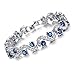 Feraco Blue Tennis Cubic Zirconia Bracelet for Mom Daughter Womens Classic 14K Plated Sapphire Bangle Crystal Valentine's Day Jewelry Gifts