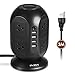 INTEY Power Strip Surge Protector 8 Outlet 4 USB Ports Multi Plug Outlet Long Extension Cord 9.8 Ft