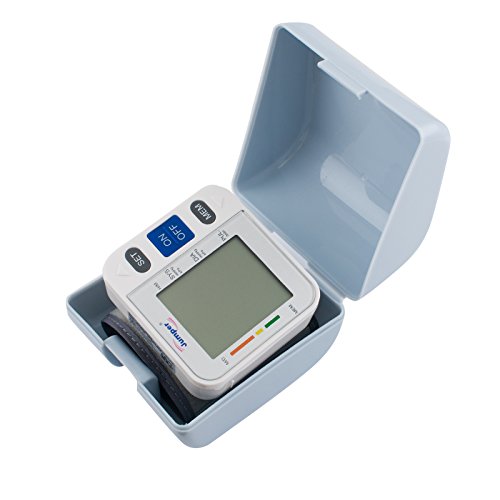 CARESHINE Automatic Wrist Blood Pressure Cuff Monitor Digital LCD Display Screen Pulse Monitoring with Adjustable Cuff and Storage Case