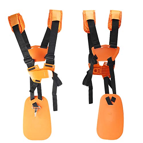Anpatio Trimmer Shoulder Strap Hard Plastic Weed Eater Strap Double Shoulder Harness Brush Cutter Lawn Mower Nylon Belt with Easily Adjustble for Garden Lawn Yard