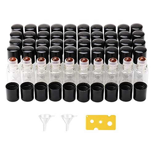 JIUWU 3ml Essential Oil Roller Bottles, 50Pcs Perfume Liuqid