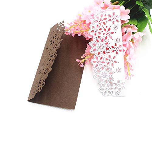 Ireav Flower Border Metal Cutting Dies DIY Greeting Card Wedding Invitation Decorative Embossing Stencils Die Cuts for Scrapbooking Photo Album Gift Card Making Supplies (5.3 x 2.16 inch)