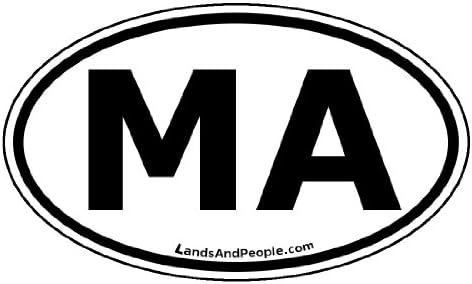 Massachusetts MA Car Bumper Sticker Decal Oval Black and White