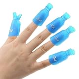 Lookatool® 10PC Plastic Nail Art Soak Off Cap Clip UV Gel Polish Remover Wrap Tool (Blue)