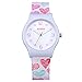 Zeiger New Easy Read Time Teacher Teen Plastic Young Girls Children Kids Watches, Lovely Heart Silicon Band (White)