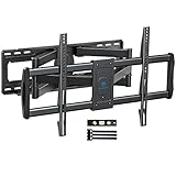 PERLESMITH TV Wall Mount Bracket Full Motion, Tilts, Swivels for most 50-90 Inch LED LCD OLED Flat Screen Plasma TVs with Dual Articulating Arms, Holds up to 165lbs VESA 800x400mm Max Stud Spacing 24"