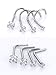 Mudder 20 Gauge Curved Nose Studs Cubic Zirconia Nose Rings Piercing Jewelry, Screw and L Shape, 8 Pieces