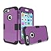 LONTECT for iPhone 7 Plus Case Hybrid Heavy Duty Shockproof Full-Body Protective Case with Dual Layer [Hard PC+ Soft Silicone] Impact Protection for Apple iPhone 7 Plus - Purple/Black