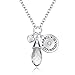 Simulated Diamond Birthstone Necklace Teardrop Pendant Elements Crystal April Anniversary Gifts For Her Valentine's Day Gifts Birthday Gifts for Wife Girlfriend Women Girls Romantic Gifts For Her