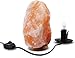 Natural Crystal Himalayan Salt Lamp with Genuine Neem Wood Base, Bulb and Dimmer Control - By Utopia Home