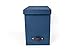 Bigso John Desktop File Box | File Storage Box and Document Organizer for Important Paperwork | Durable Hanging File Box with a Lid and Leather Handle | 7.4’’ x 13’’ x 10.4’’ | Blue