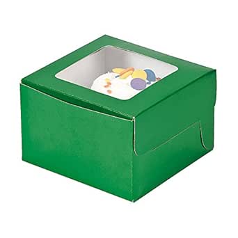 Amazon.com: Green Cupcake Boxes with Window and Insert ...