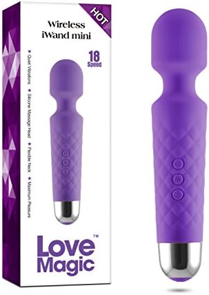 Mew 18 Speed Mini AV Vibrating Wireless Waterproof Power Wand Massager(PURPLE)
