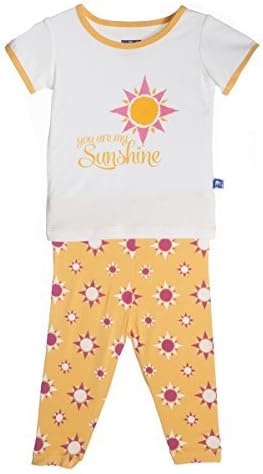 KicKee Pants Short Sleeve Pajama Set Little Girls, Marigold Sunshine, 12-18 Months Size: 12-18 Months Color: Marigold Sunshine Model: PRD-KPPJ108S15D3-MGS12 (Newborn, Child, Infant)