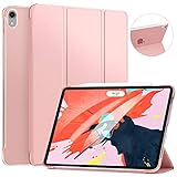 Ztotop Case for iPad Pro 12.9 Inch 2018-Slim Trifold Stand Cover with Auto Wake/Sleep and Rugged Translucent Back Cover Support 2nd Gen iPad Pencil Charging for iPad Pro 12.9 Inch 2018,Rose Gold
